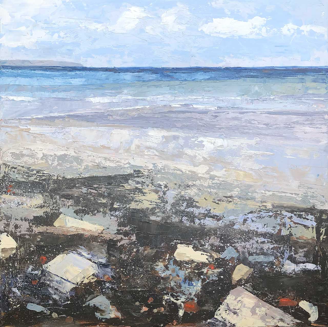 Penzance Beach, Cornwall. Angela Hall, Suffolk Artist.