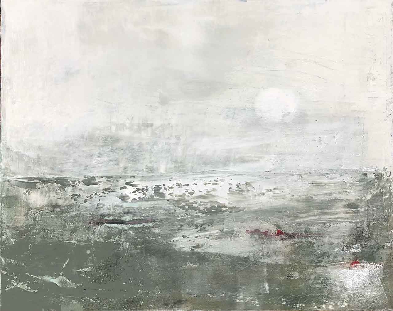 Lost at Sea Oil and Cold Wax Landscape Painting Angela Hall